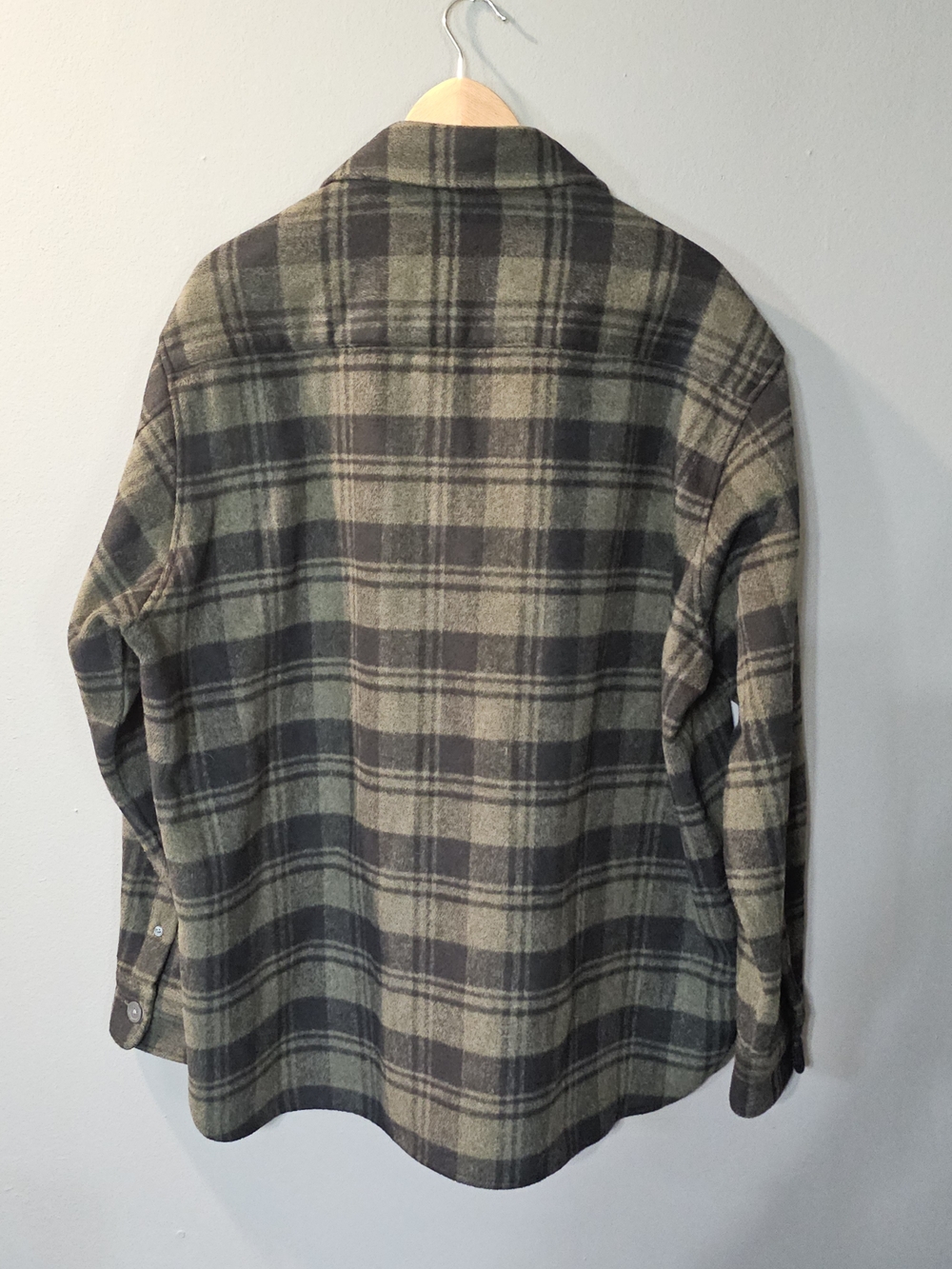 AllSaints Asbury Plaid Flannel Wool Checked Shirt Jacket Mens XL - Picture 4 of 4
